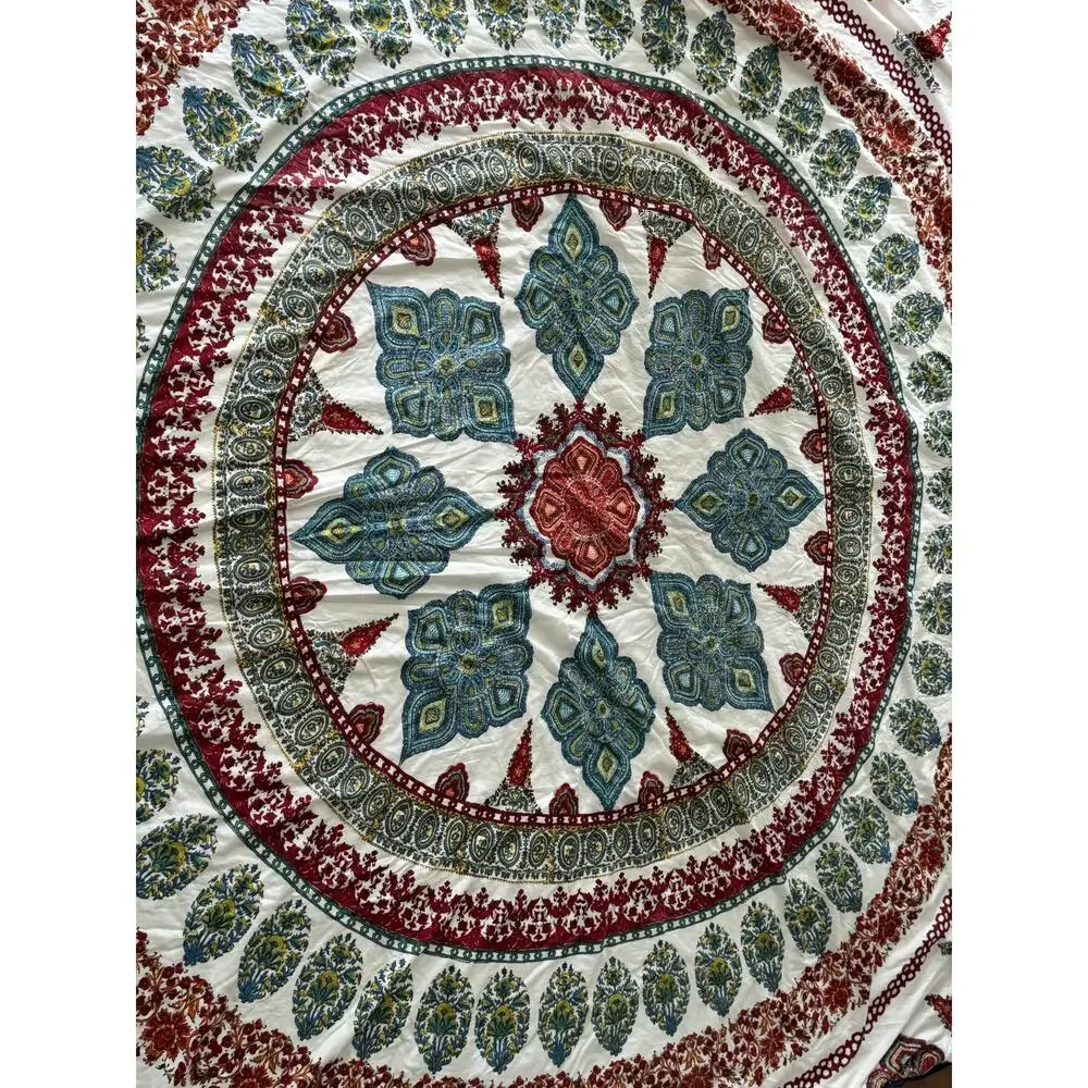 Pottery Barn Aurora Medallion Queen / Full Duvet Multicolored cotton 92 X 88